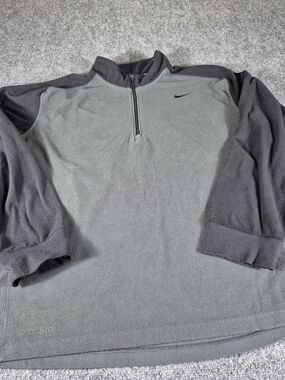 Nike Pullover Mens XLarge ThermaFIT Quarter Zip Fleece Athletic Long Sleeve Gray